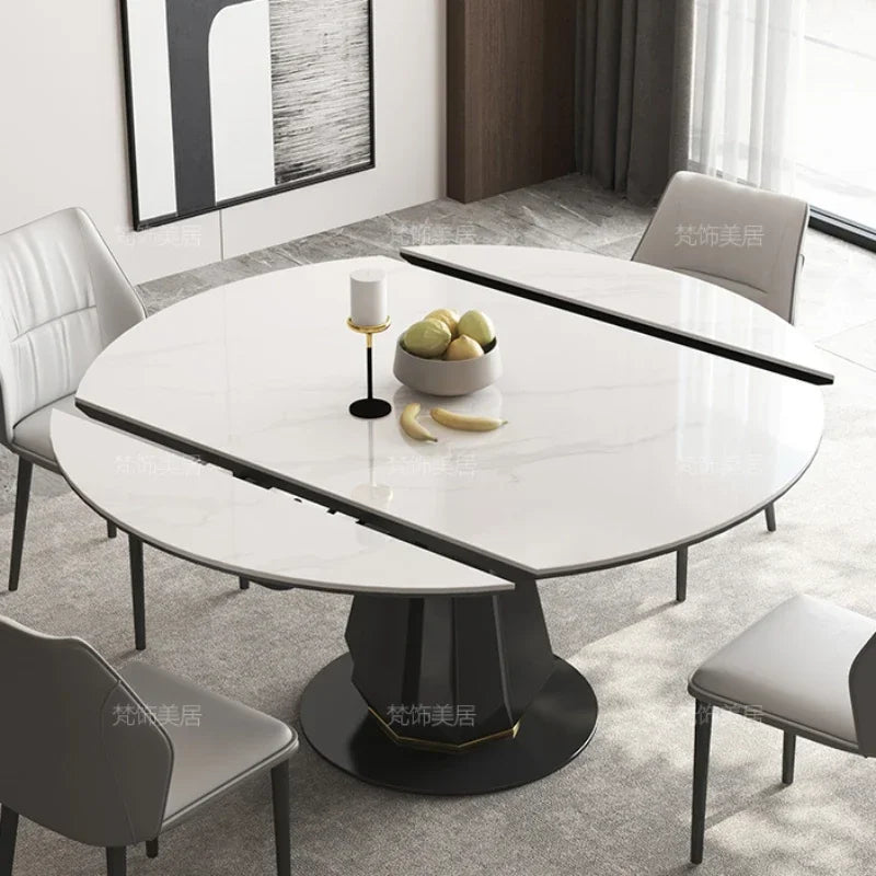 Dinning  Muebles Sedentary Room Oval Dining Table Rectangular Round Kitchen Extendable Designer Restaurant Tables
