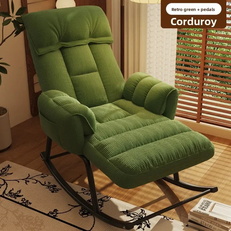 Lazy Rocking Chair Home Retro Balcony Leisure Folding Reclining Chair Sofa Chair Bedroom Single Person Can Sit And Lie Down