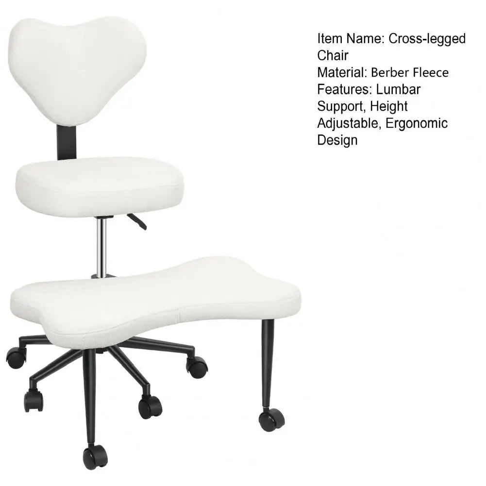 Meditation Yoga Chair with Back Support Cross Legged Office Chair with Wheels Criss Cross Desk Kneeling Chair for Home Yoga