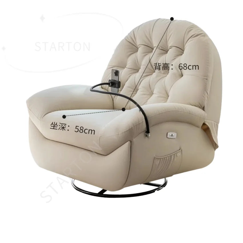 Electric Swing Eggshell Rocking Chair Single Sofa Adult Lying Lazy Living Room Rotating Rocker Reading Relaxing