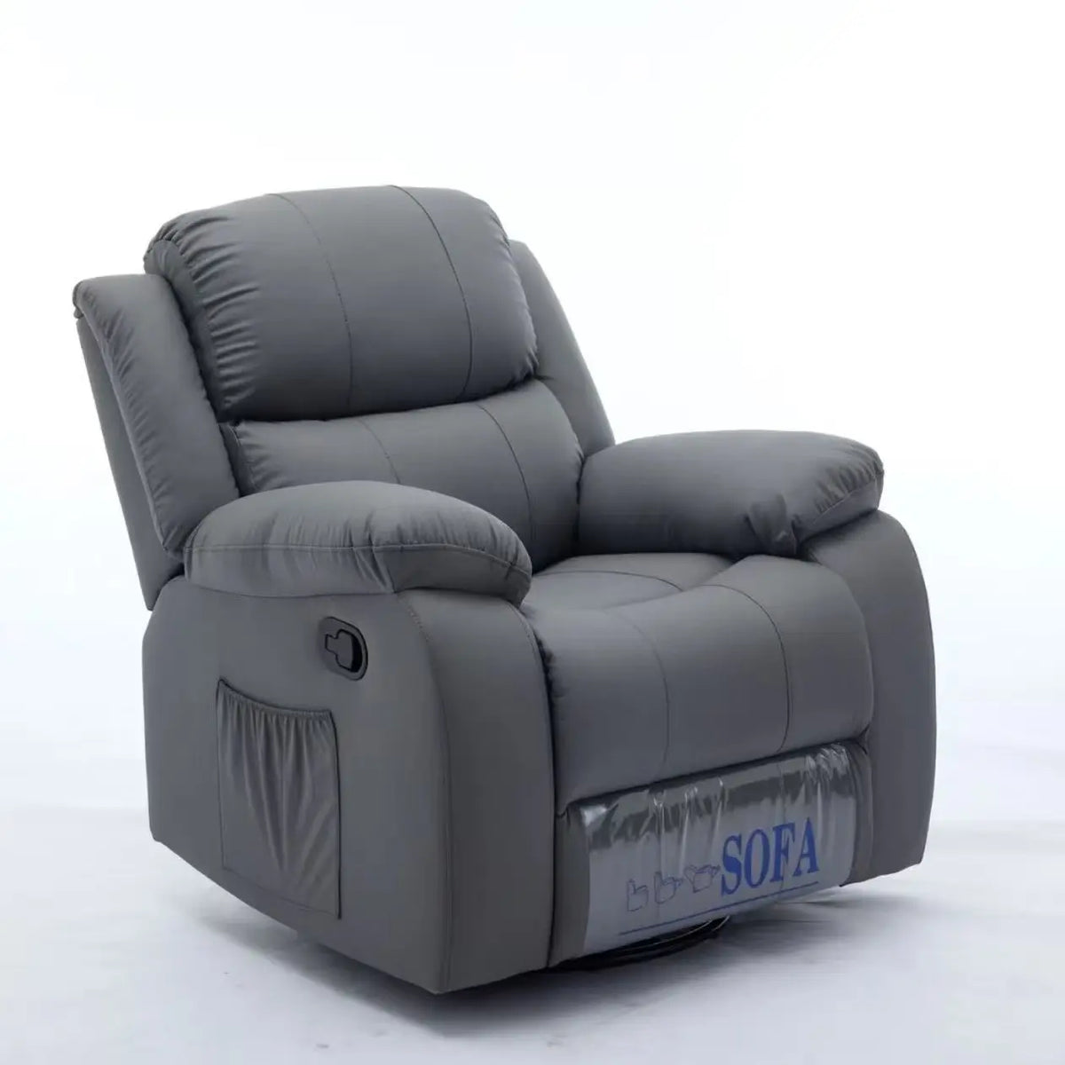 #@Modern Multifunction Electric Leather Recliner Sofa Recliner Sofa With Adjustable Backrest Swirling Single Sofa Chair