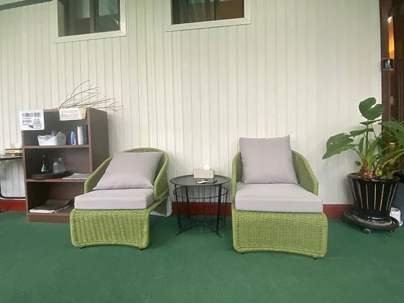 Nordic Rattan Garden Sofas for Model Light Luxury Household Outdoor Furniture for Garden House Backrest Soft Bag Leisure Sofa