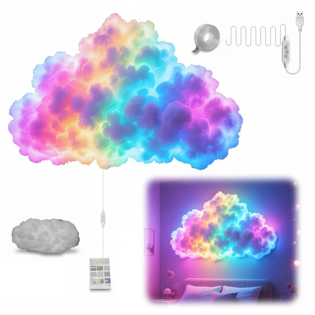 3D Big Cloud Lightning Light USB-Powered LED Cloud Light for Adults Kids Bedroom Home Decor