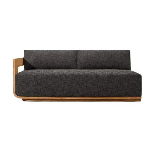 Nordic Outdoor Teak Sofa Set Solid Wood Waterproof Leisure Sofa and Coffee Table Combo for Villa Courtyard Homestay Patio