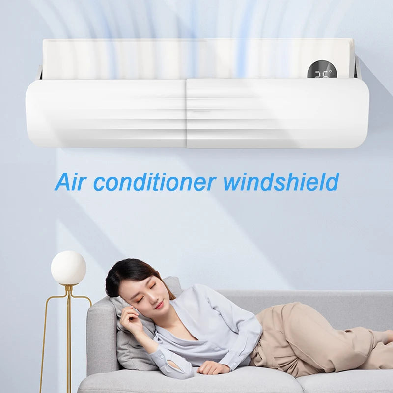 Adjustable Air Conditioner Deflector Telescopic Windshield Confinement Air Deflector  Windshield Dust Cover for Home
