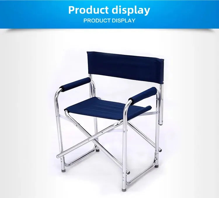 Aluminum Alloy Director’s Chair with Side Table, Portable Folding Fishing Stool, Relaxing Laptop Desk, Outdoor Picnic Gear
