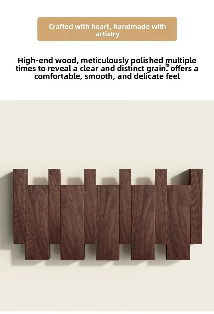 Modern mat Real Wood Pine Key Ra Entrance lway Walnut Door Ba Coat Hook Russian Origin Non-Piercing Installation