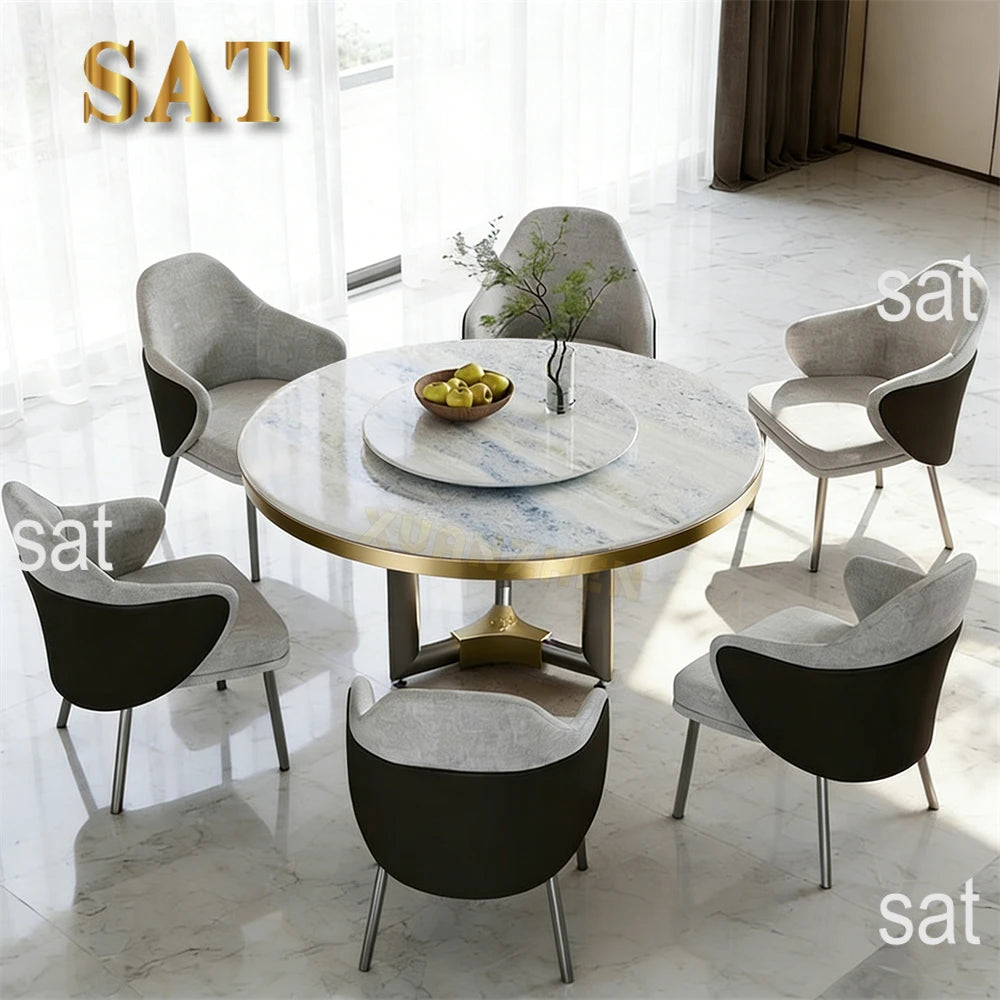 # Furniture Round Marble Dining Table Restaurant Modern Table Set Luxury