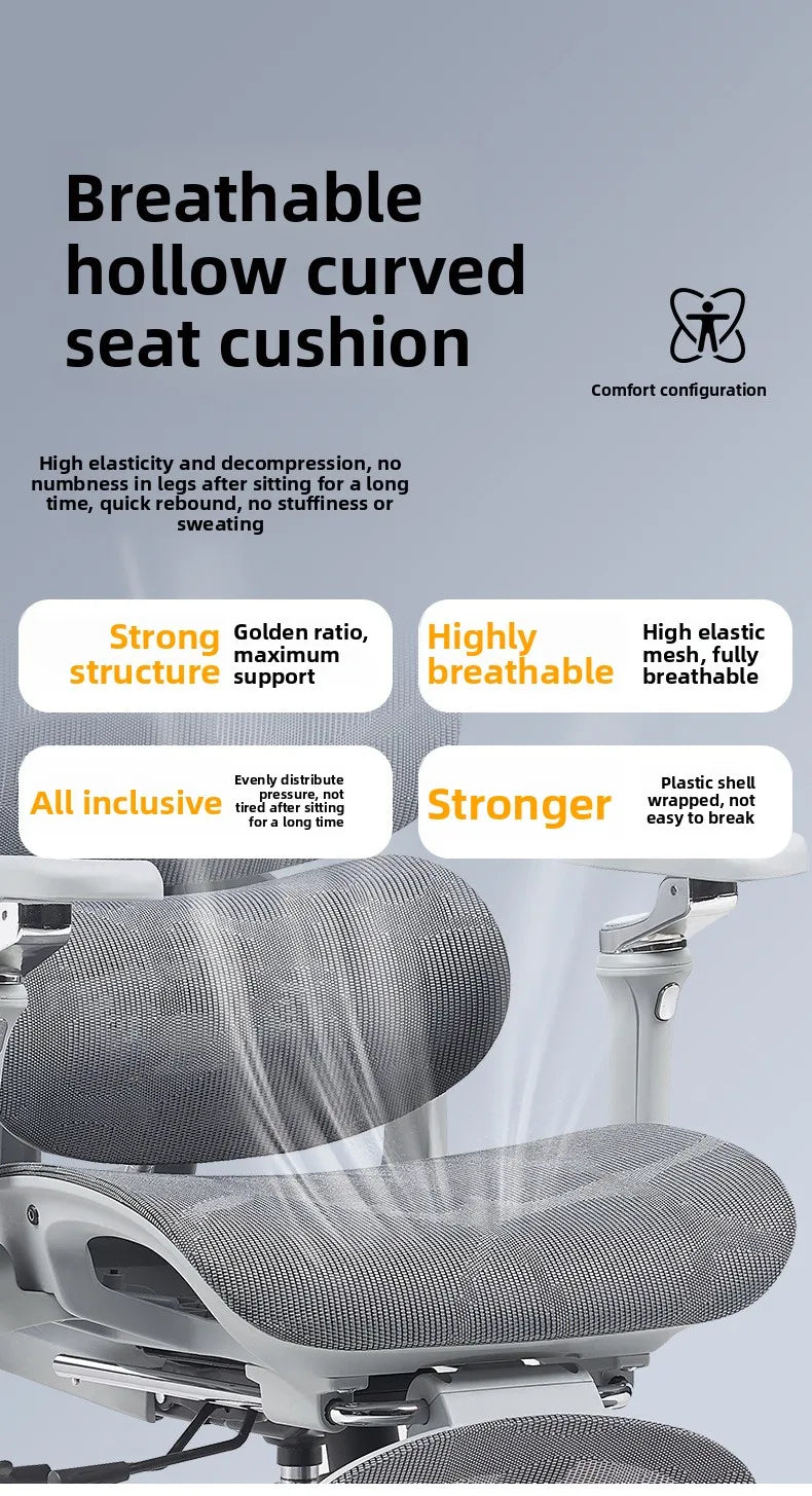 Ergonomic Office Chair with Ventilation Heating Massage Reclining Computer Gaming Chair for Home Comfort