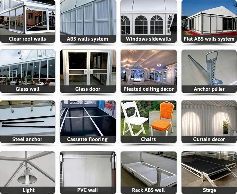 Custom Size Large Aluminum Alloy Outdoor Marquee Tent Waterproof Side Walls For Weddingparty Commercial Event All Weather Canopy