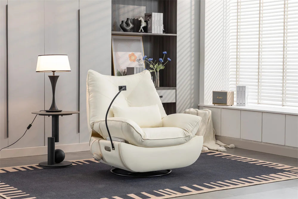 Smart Power Recliner Rocking Chair With LED Strap Swivel Glider Gaming Recliner Gaming Couch Sofa Chair Supplier For Office