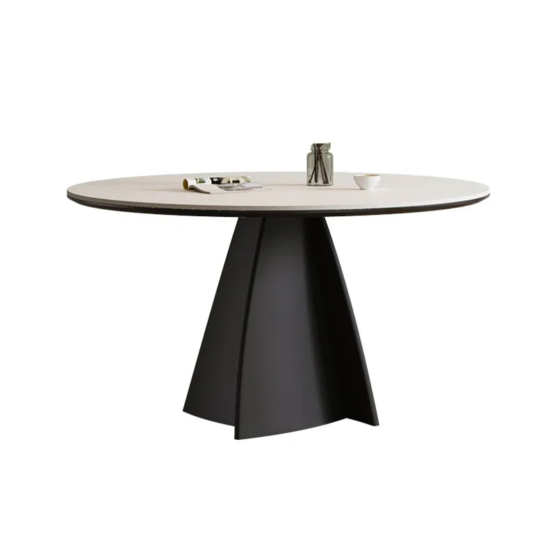 France Rock Plate Dining Tables Black Vintage Simple Modern Round Table Kitchen Dining Room Furnitur