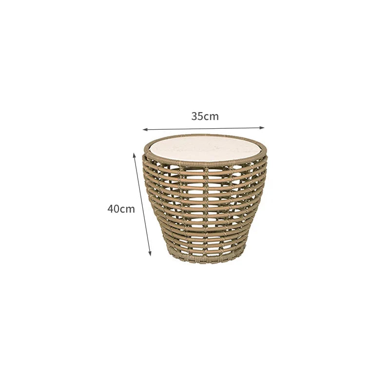 LMM outdoor rattan sofa sun protection waterproof patio balcony garden rattan chair