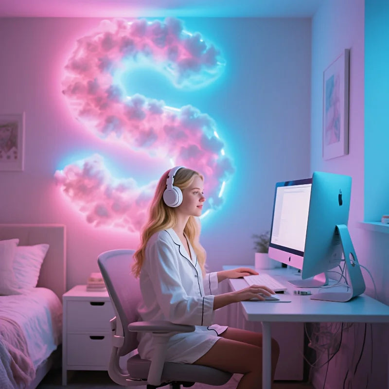 Cloud LED Lamp, DIY Room Decoration Light 3D Color Atmosphere Night Color Changing Lamp for Game Room Party Club
