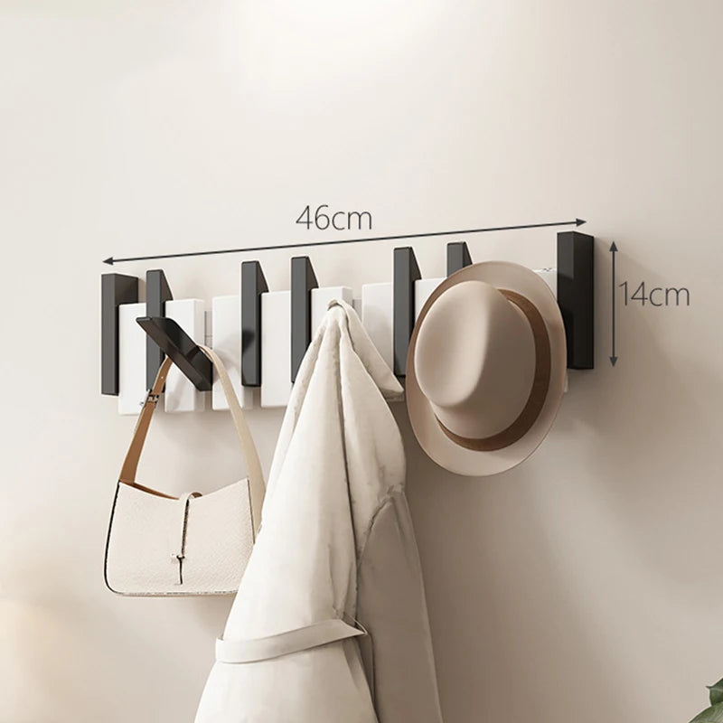 Walnut Wood Coat Rack Wall Mounted Hooks Key Clothes Hanger Hallway Door Home Bedroom Entrance Decor Organizer Rack