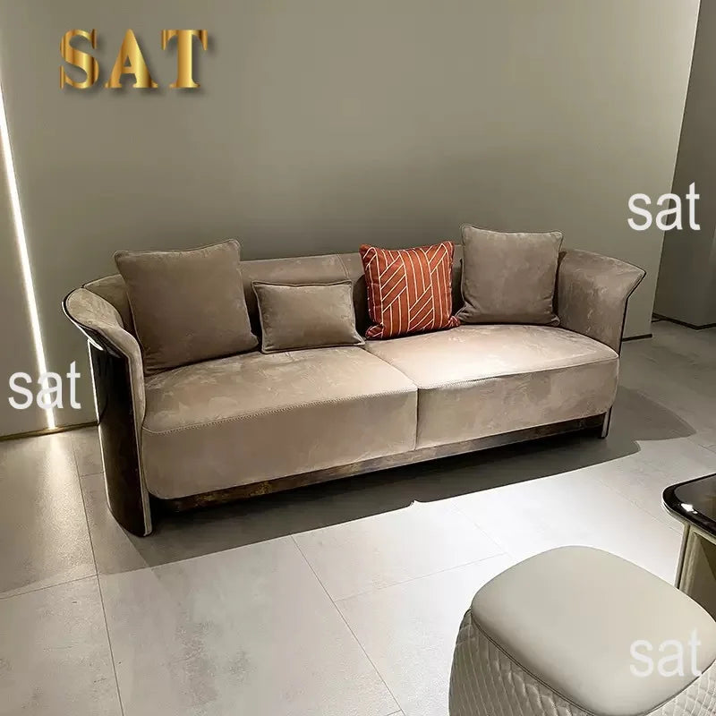 %^High Quality Sectional Sofa 3 Seater Boucle Fabric Sofa Set Living Room for Home