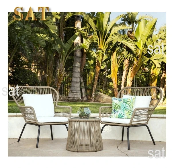 # New Arrival 3 Pieces Outdoor Furniture Set Patio Rattan Wicker Chairs