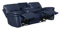 #Luxury Comfort Blue Grey Genuine Leather Extendable Power Reclining Living Room Sofa Set Furniture Modern Workshop