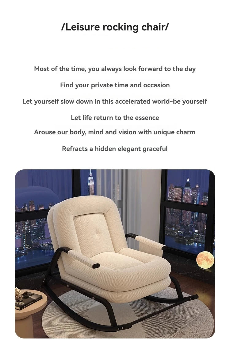 ASwinging Chair, Lounge Chair, Adults Can Sleep, Creamy Style Dog House Rocking Chair, Single Lazy Person, Home Small Sofa