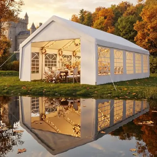 32x16 Party Tent,Heavy-Duty Canopy Tents for Parties Weddings Events | Removable Sidewalls,Roll-up Door,Waterproof for