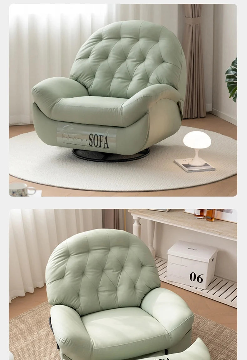 Modern Single Sofa Chair Multifunctional Sleepable Reclining Lazy Sofa Chair Rocking Lying Extendable for Home Living Room