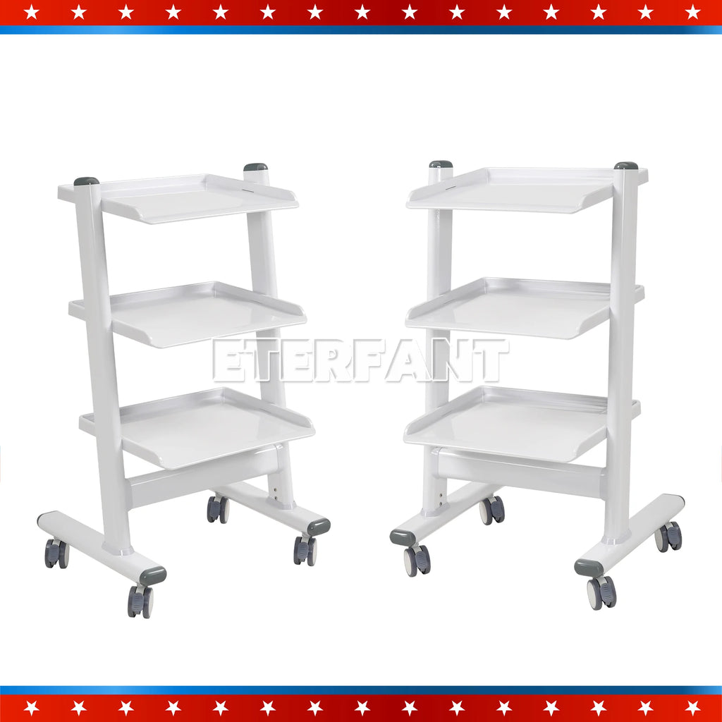 Dental Mobile Chair Black/Blue/Folding Chair with LED Light+Turbine Unit 4H PU/3Layer Trolley Cart Tool Mobile ABS with Socket