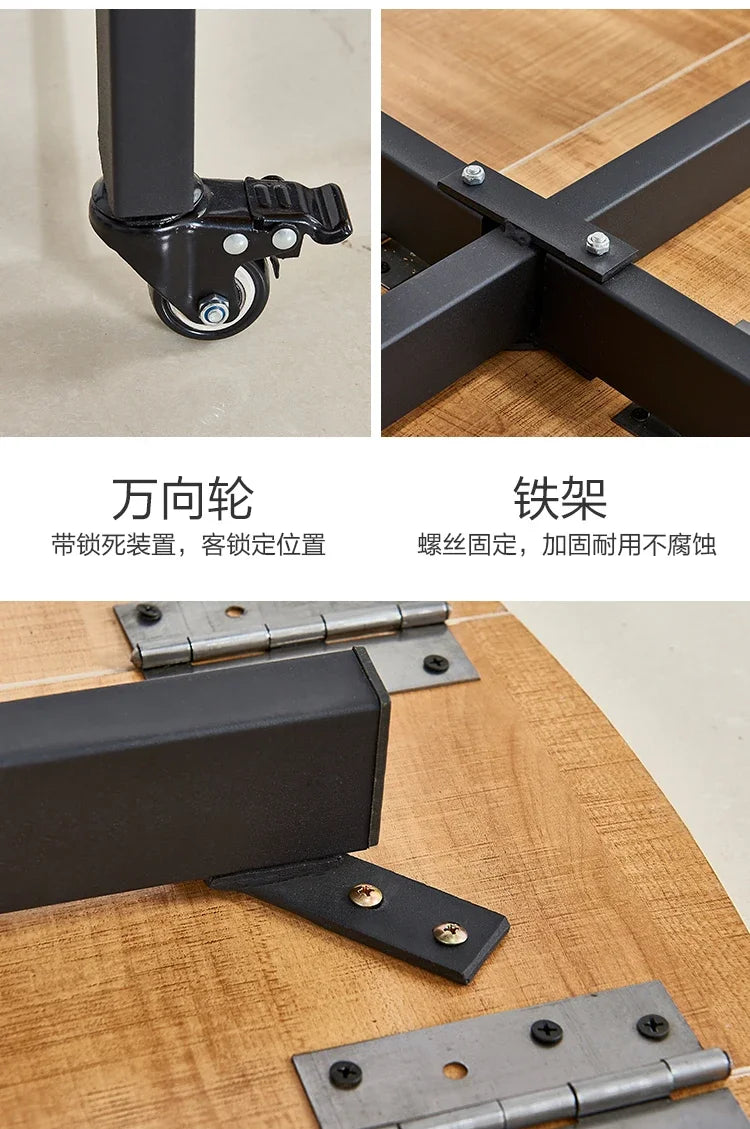 Light Luxury Solid Wood Dining Tables Nordic Dining Room Furniture Folding Kitchen Table Designer Household Pulley Dining Table