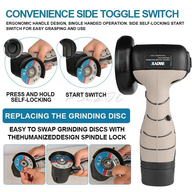 Household Mini Angle Grinder Polishing Machine 16.8V Lithium Battery Small Cutting Machine Handheld