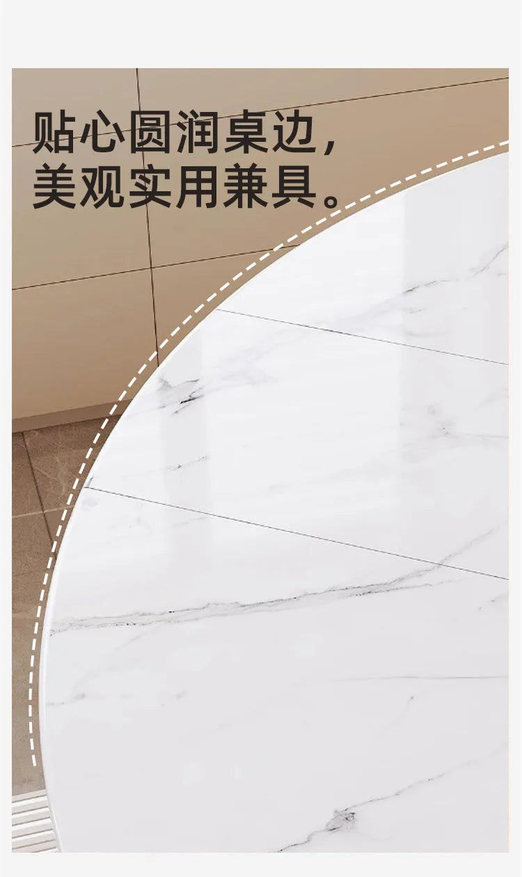 Folding Round Table for Home Rental Small Apartment Movable Folding Dining Table Large Round Table with Turntable