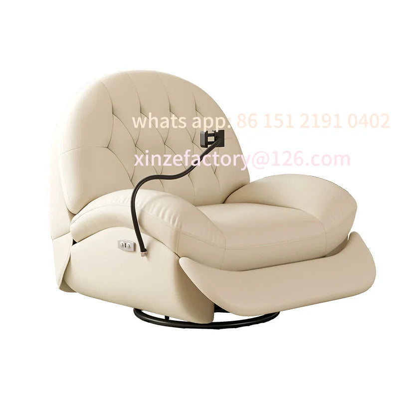 Customizable Single Recliner Chair Leather Recliner Manual or Electric Adjustment Rocking and Swivel Large Seating