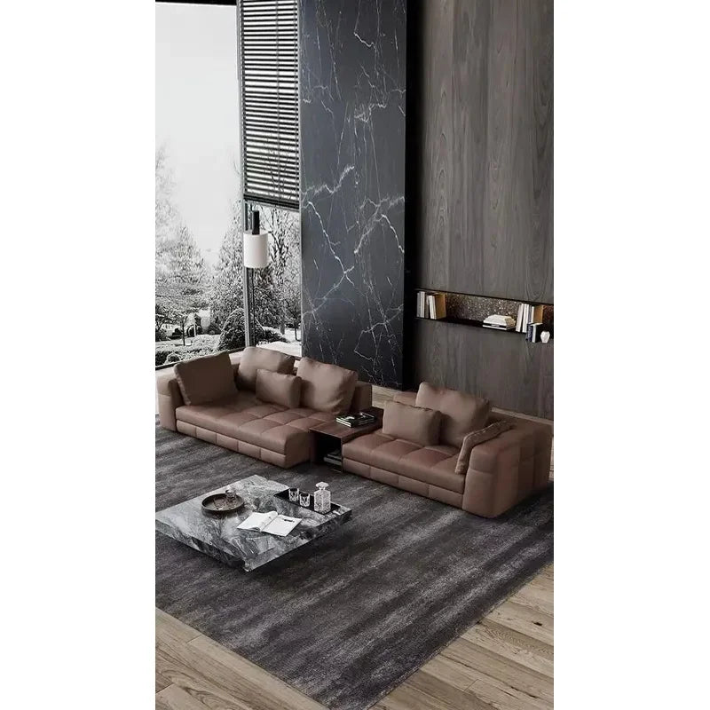 Luxury Design Sponge Filled L-Shape Sectional Sofa Set with Vacuum Packaging for Living Room Furniture
