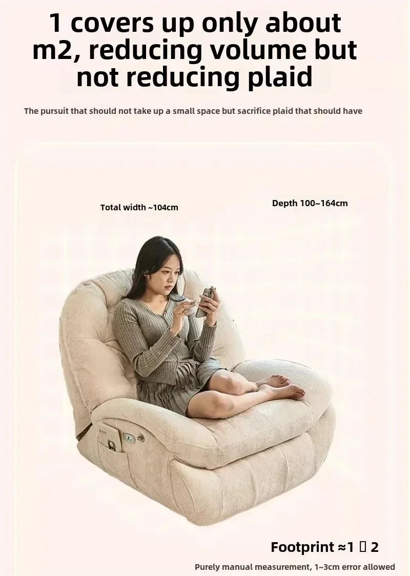 Modern Fabric Living Room Sofas Designer Living Room Furniture Leisure Lazy Sofa Bed Rocking Chair Nordic Home Rotating Recliner