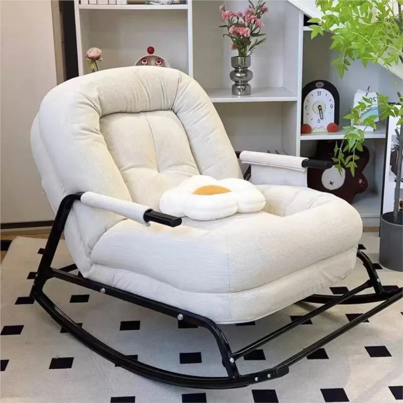 Customizable Can Sit or Lie Down Adult Lazy Rocking Chair Home Living Room Balcony Leisure Lounge Chair Bedroom Single