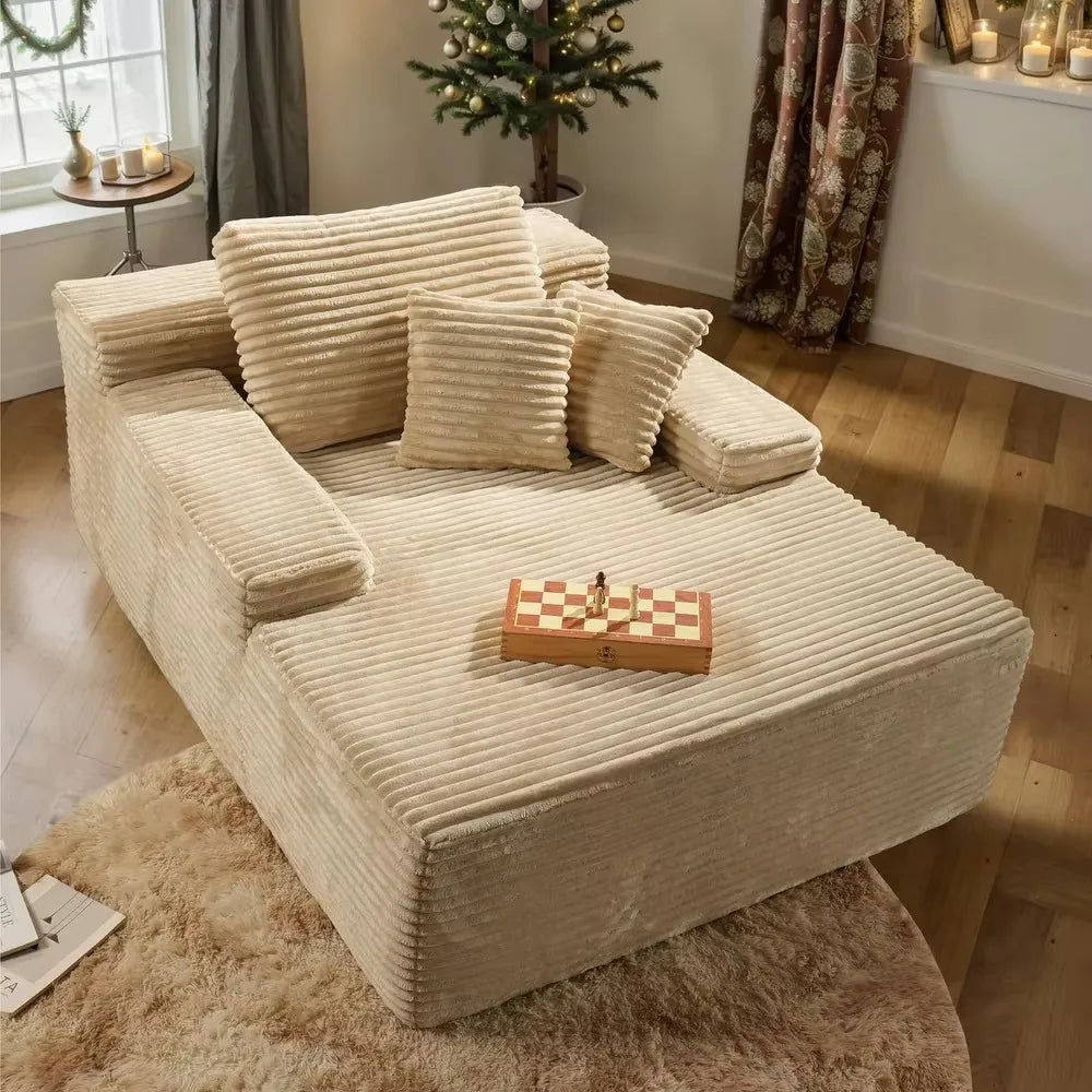 !@Wholesale Modular Sectional Sofa One Big Seat Compressed Sofa Bed Sleeper with Memory Foam Chenille Cover for Living Room