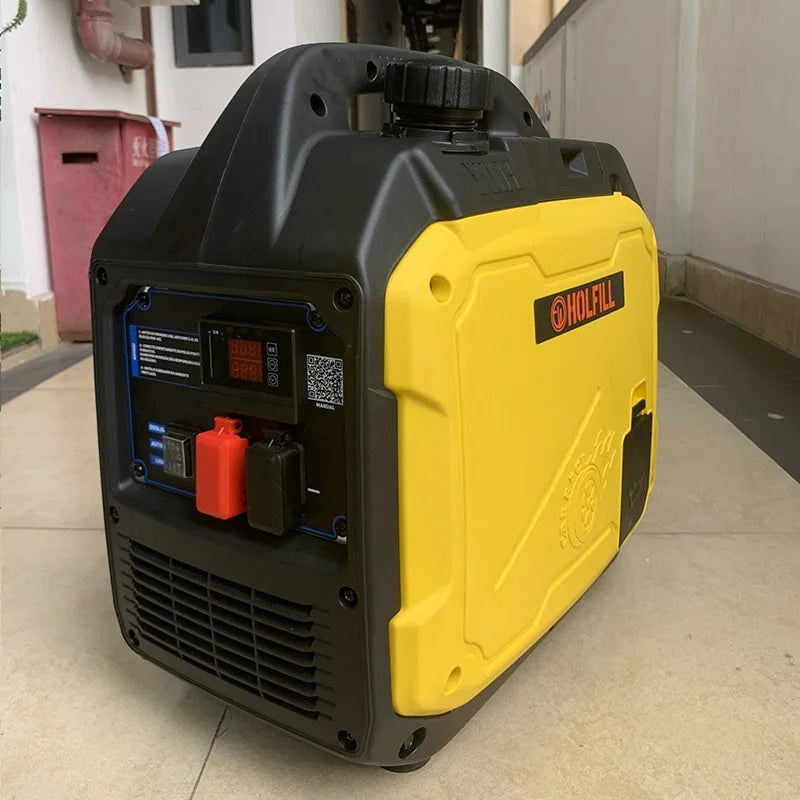 2KW/12V DC Single Cylinder  Silent Inverter Generator 220V High-Power Recoil Small Household Outdoor Camping Emergency