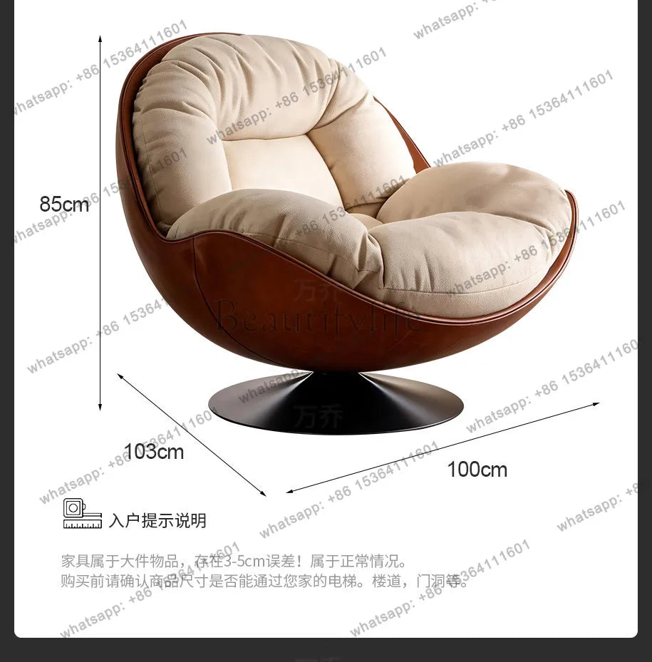 XX Light Luxury Modern Leisure Swivel Chair, Nordic Recliner Advanced Lazy