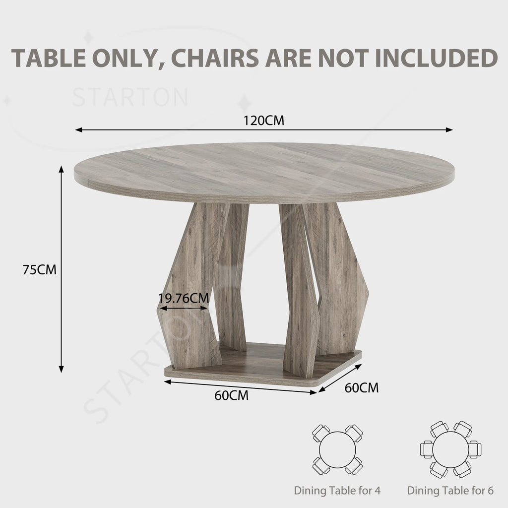 Factory Wholesale Custom Luxury Modern Taupe Wooden Dining Table Large Round Dining Room Table for Kitchen 4-6 Seater