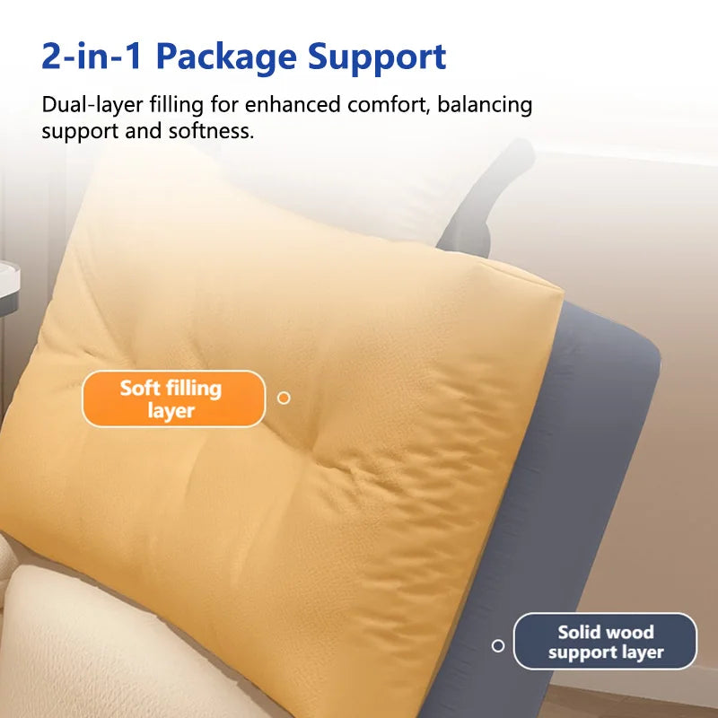 Soft Relaxing Armchair for Home Office Living Room Bedroom Adjustable Single Sofa Chair with Caster Cozy Reclining Lounge Chairs