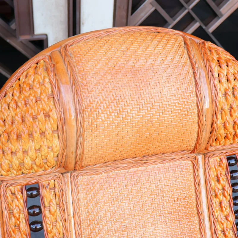 Natural rattan rocking chair sofa recliner lazy adult elderly chair living room