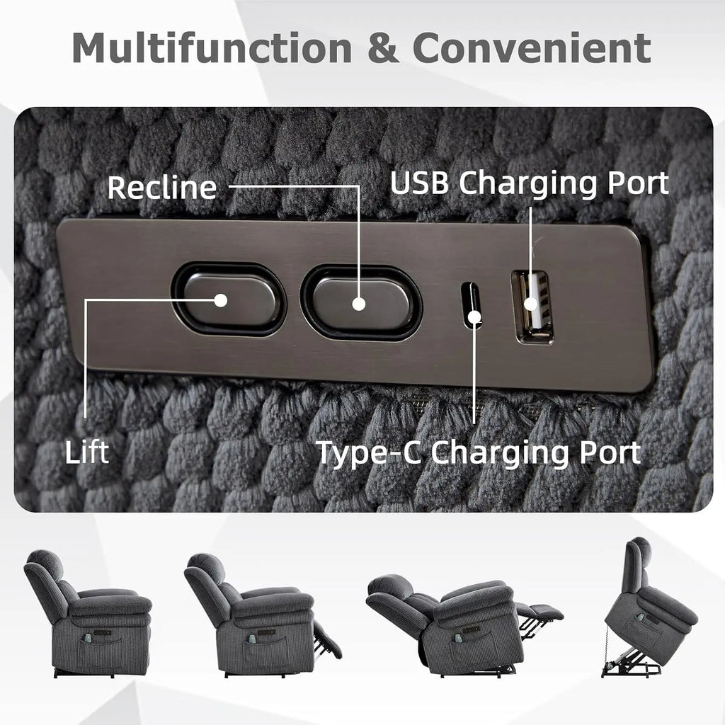 46" Wide Oversize Power Lift Recliner Chair, Extra Large Electric Lift Recliners for Elderly Big, Stand Up Recliner Chair