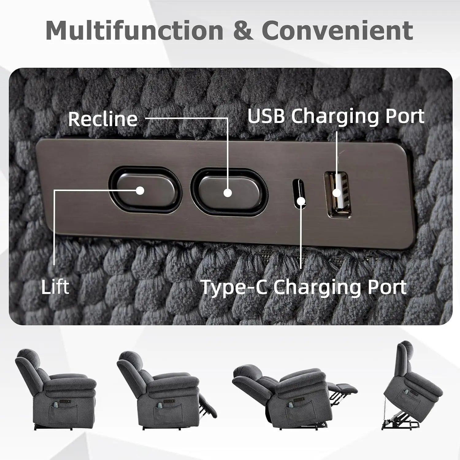 46" Wide Oversize Power Lift Recliner Chair, Extra Large Electric Lift Recliners for Elderly Big, Stand Up Recliner Chair