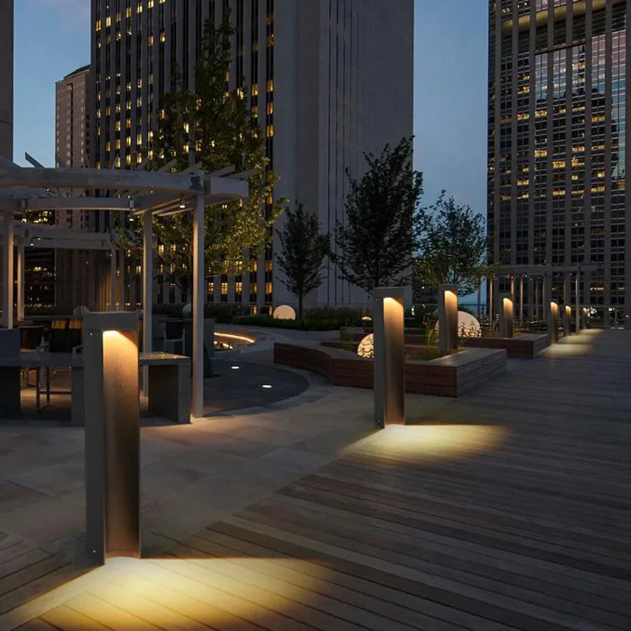 30/60/80CM Outdoor LED Landscape Bollard Light Waterproof Garden Pathway Light Villa Courtyard Floor Pillar Lawn Lamp