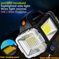 Multifunctional portable Solar handheld lamp side light waterproof multiple lighting mode high power rechargeable LED flashlight