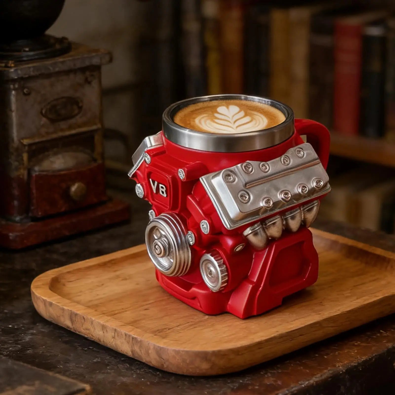 Collectible V8 Engine Shaped Mug Detailed Replicas For Display & Use, Garage, Man Cave, Office Of Engineers & Car Lovers