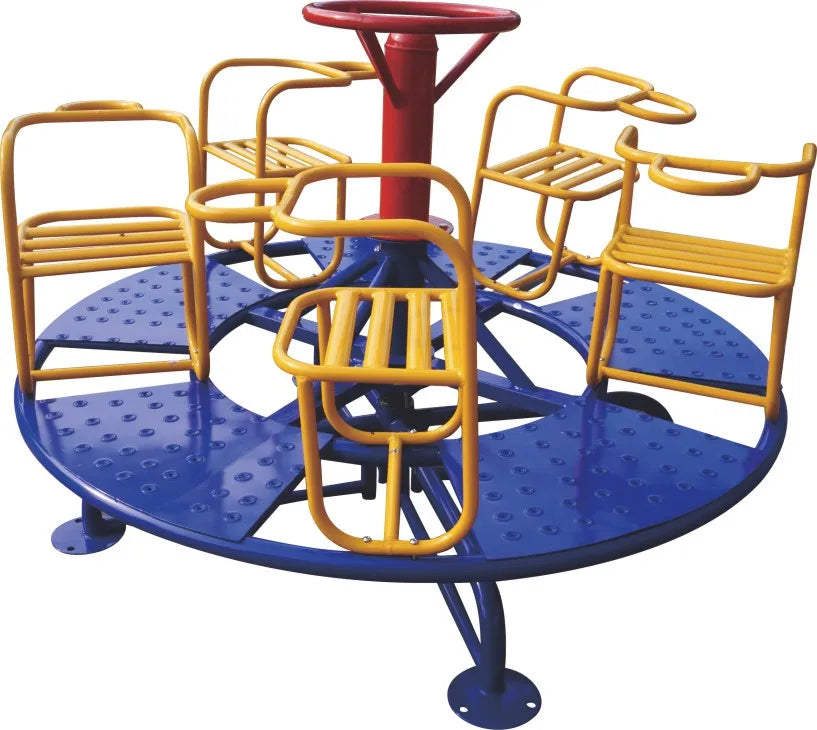 2026 High Quality Plastic Children's Entertainment Carousel Steering Wheel Swivel Chair Customized Color Outdoor Amusement Equip