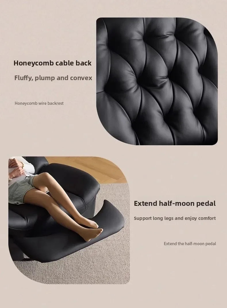 LZ X LazySofa Single Recliner Electric Space Capsule Rocking Chair Eco-Leather Lounge Living Room Suitable Sitting Reclining Sle