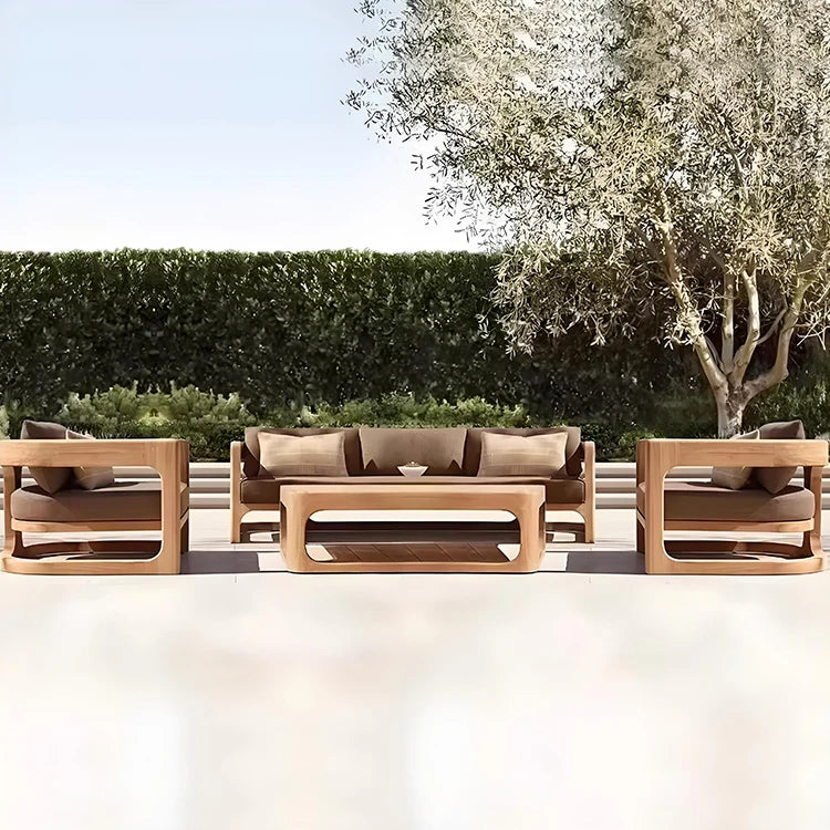 # Luxury Design Sofa Modern Outdoor Furniture Couch Potio Solid Wood Sectional Teak Garden Sofa Sets