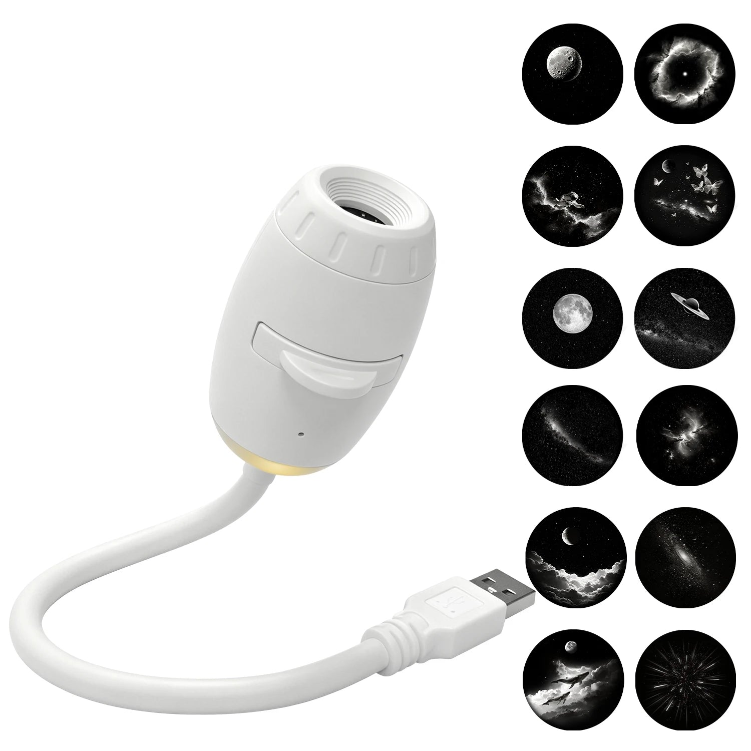 Salange 2-in-1 USB Galaxy Projector Night Light Starry Sky Projetors Lamp Manual Focus For Holiday Atmosphere/Photo Scenarios