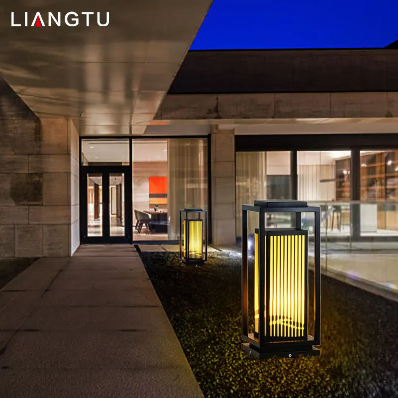 Modern Solar Lawn Lamp New Chinese Style Outdoor Garden Light Waterproof LED Landscape Lighting for Park Yard Grass Decor