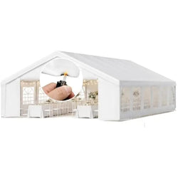 20x40 FT Rectangular Waterproof Canopy with CPAI-84 Flame Retardant PVC Top UV50 Protection Galvanized Steel Frame Wind Rated Le